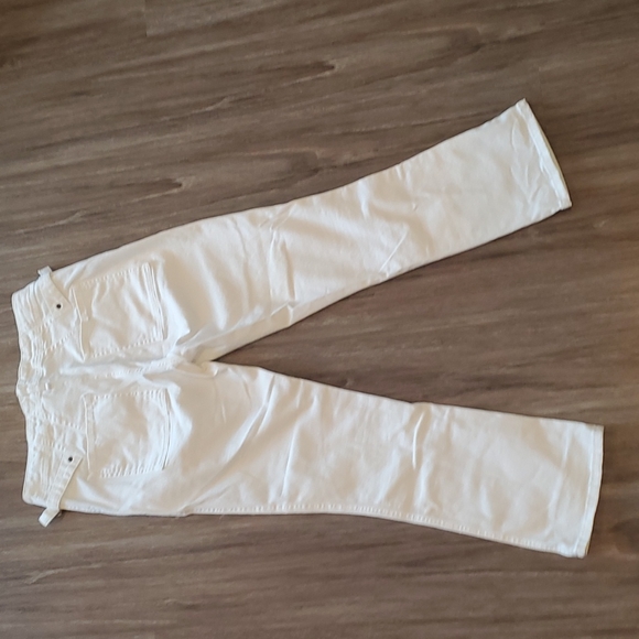 Anthropologie Utility Cropped Bootcut Pants in white size 26 - Picture 2 of 7